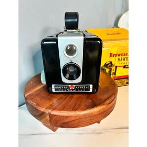 Vintage Kodak Brownie Hawkeye Flash Model Camera + Original Box (Untested)